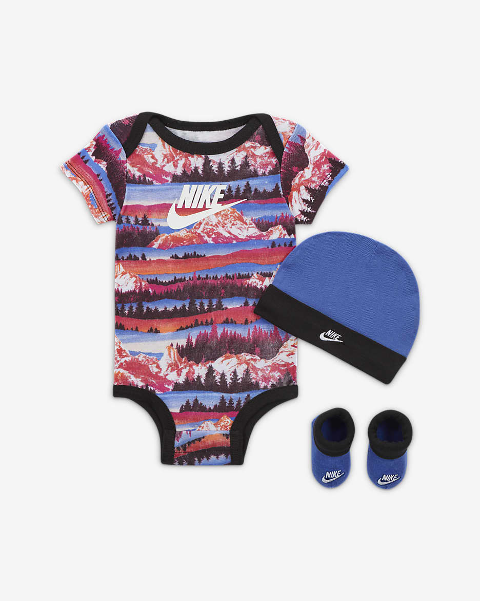 Ensemble trois pièces avec body Nike Snow Day 3-Piece Boxed Set pour bébé - Light Ultramarine