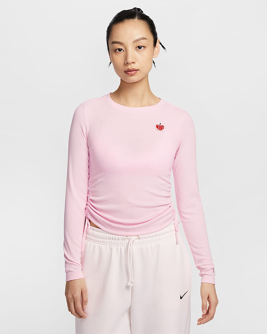 Nike Sportswear Women's Ribbed Long-Sleeve Cropped Top - Pink Foam