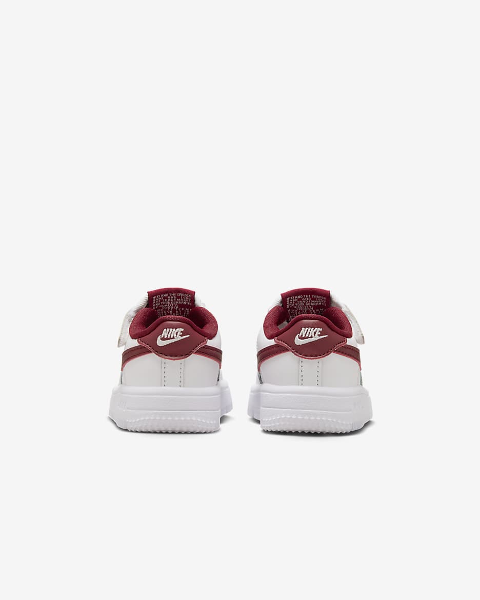 Chaussure Nike Force 1 Low EasyOn pour bébé et tout-petit - Blanc/Team Red