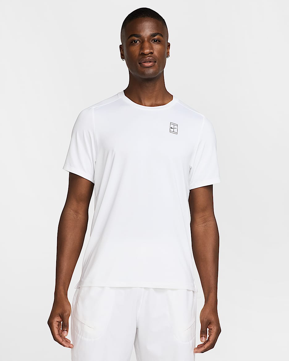 NikeCourt Advantage Men's Dri-FIT Tennis Top - White/Black