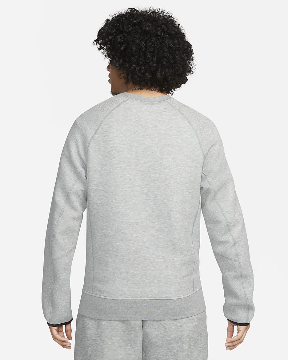 Pánská mikina s kulatým výstřihem Nike Sportswear Tech Fleece - Dark Grey Heather/Černá