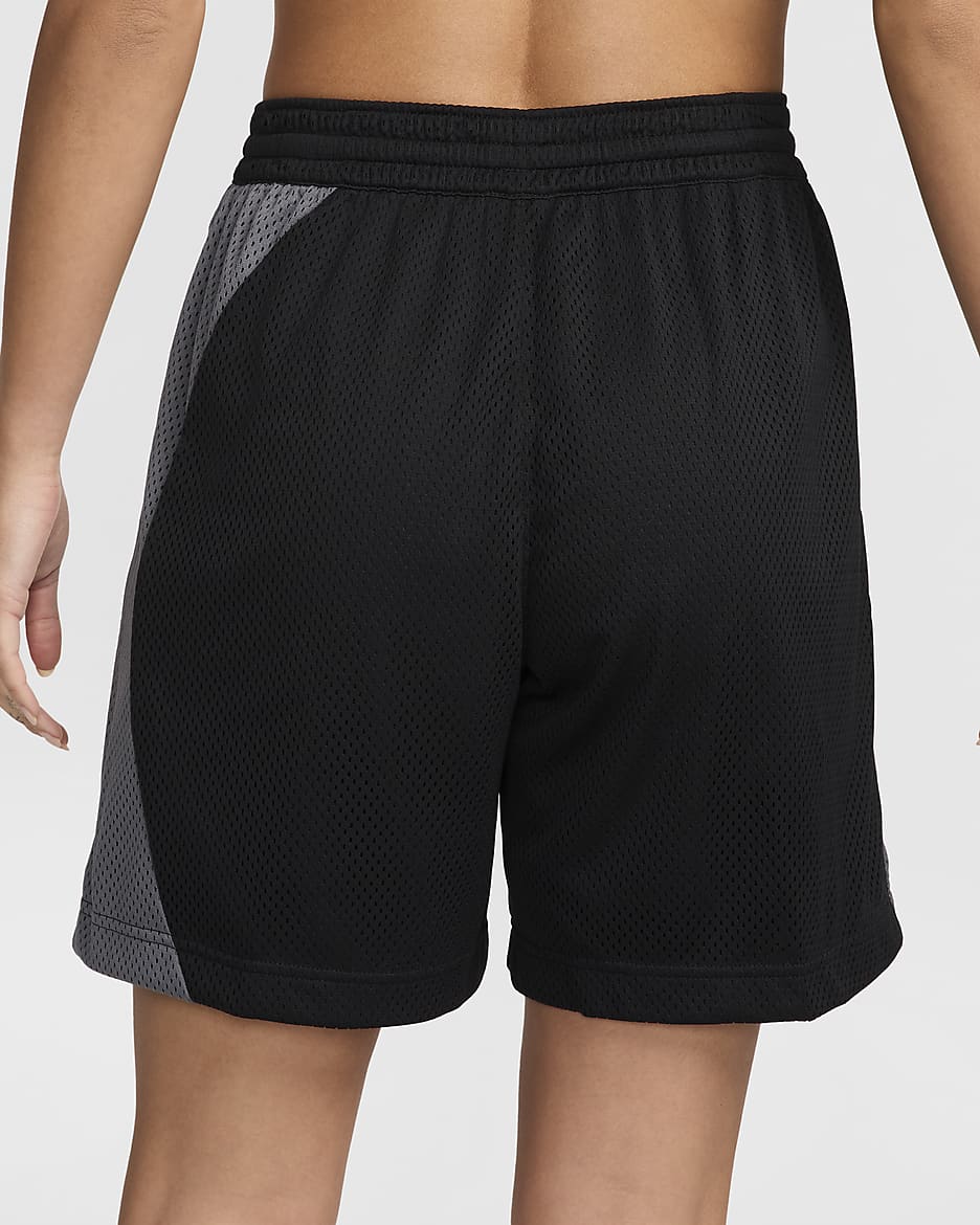 Shorts de básquetbol de malla Dri-FIT para mujer Nike Essential - Negro/Gris hierro/Blanco