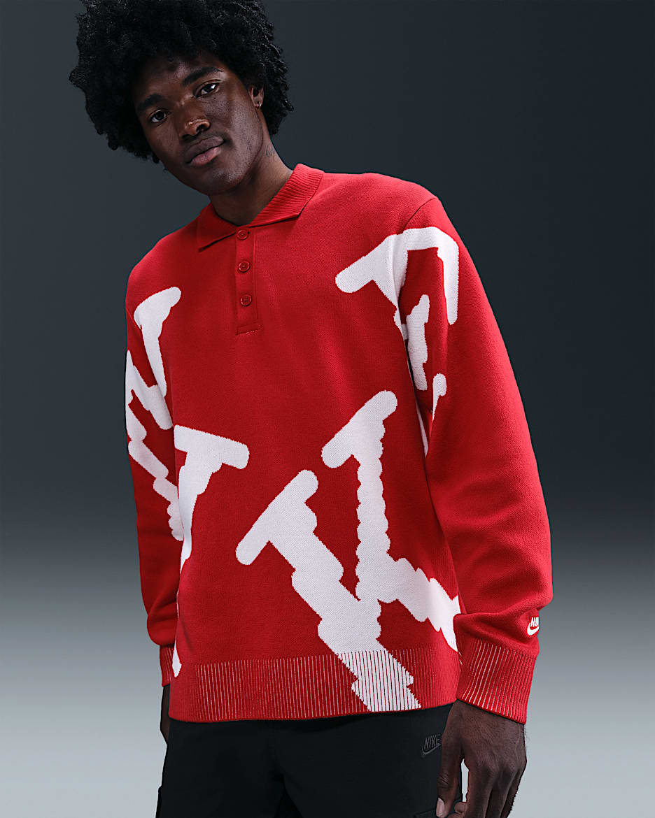 Nike Sportswear Club Men's Rugby Top - University Red/Sail/Sail