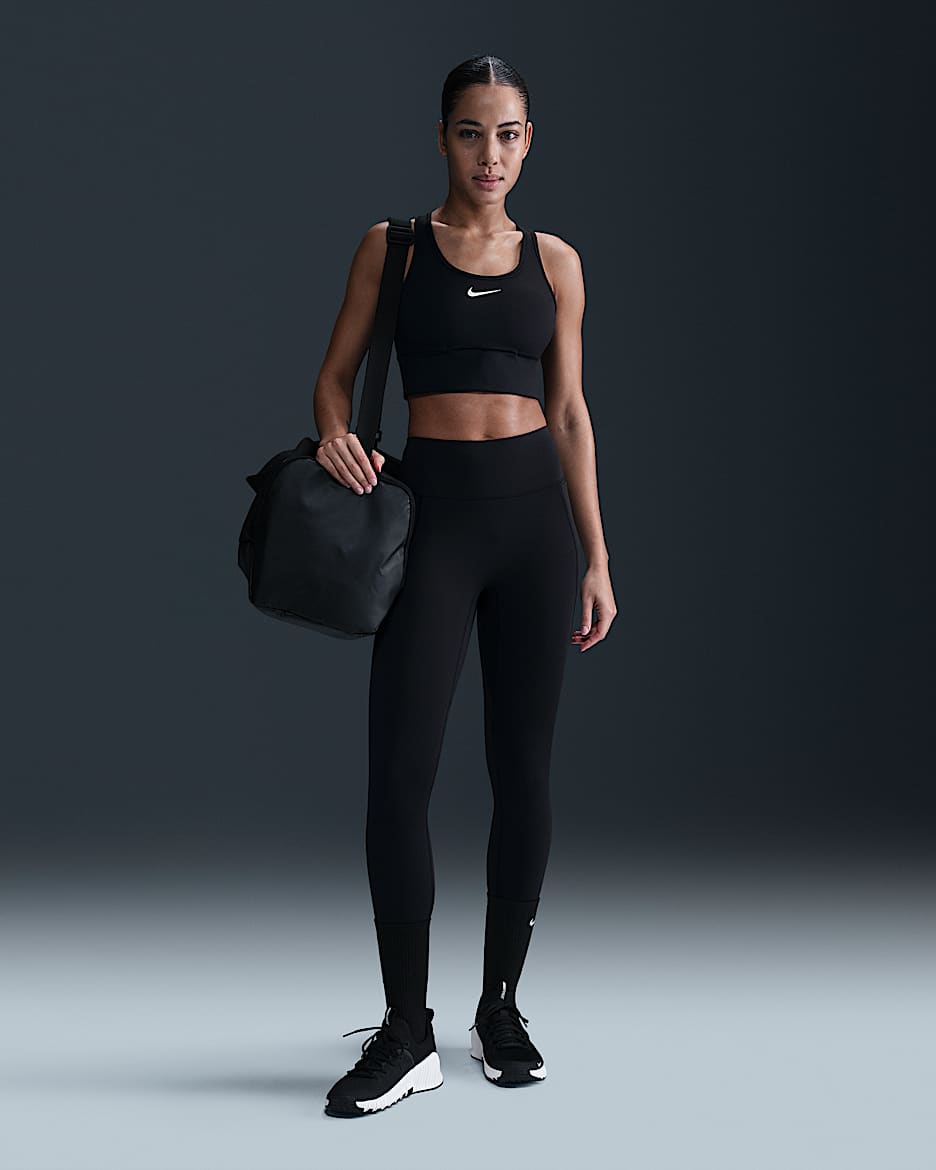 Nike Universa Women's Medium-Support High-Waisted 7/8 Leggings with Pockets - Black/Anthracite/Dark Smoke Grey