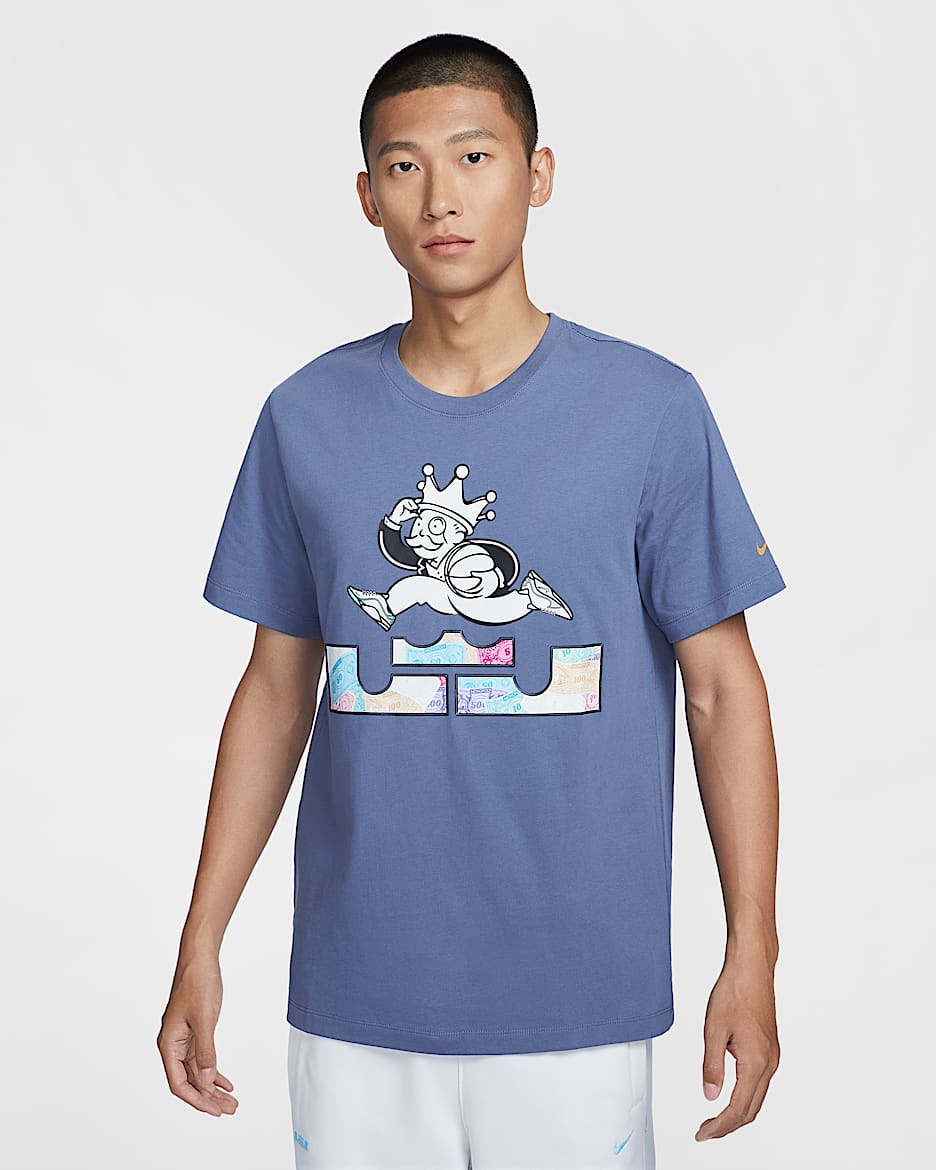 レブロン メンズ バスケットボール Tシャツ - ディフューズブルー