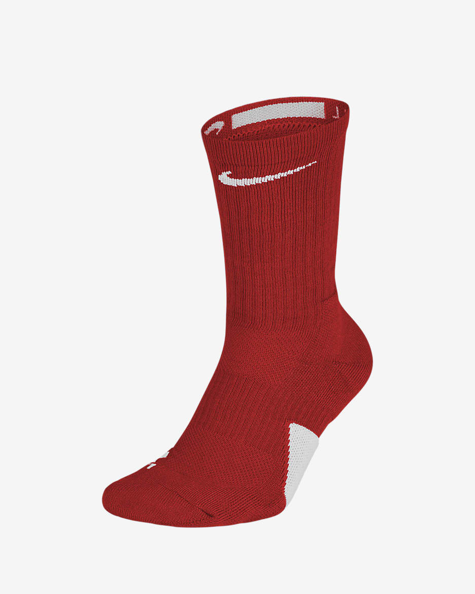 Nike Elite Crew Basketball Socks - University Red/White/White