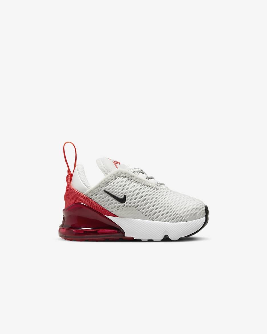 Tenis para bebé e infantil Nike Air Max 270 - Polvo fotón/Rojo picante/Negro