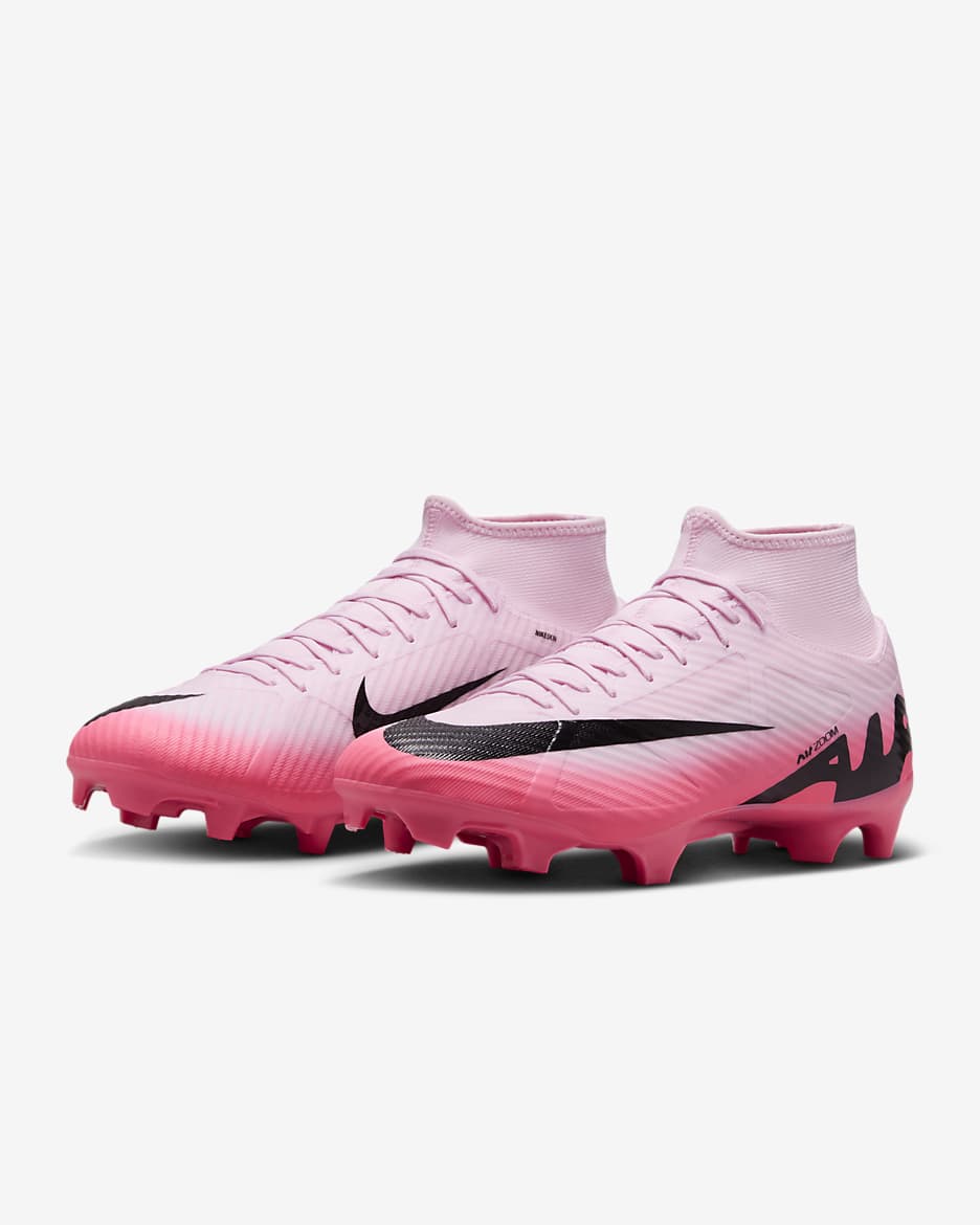 Calzado de fútbol MG high Nike Mercurial Superfly 9 Academy - Espuma rosa/Negro