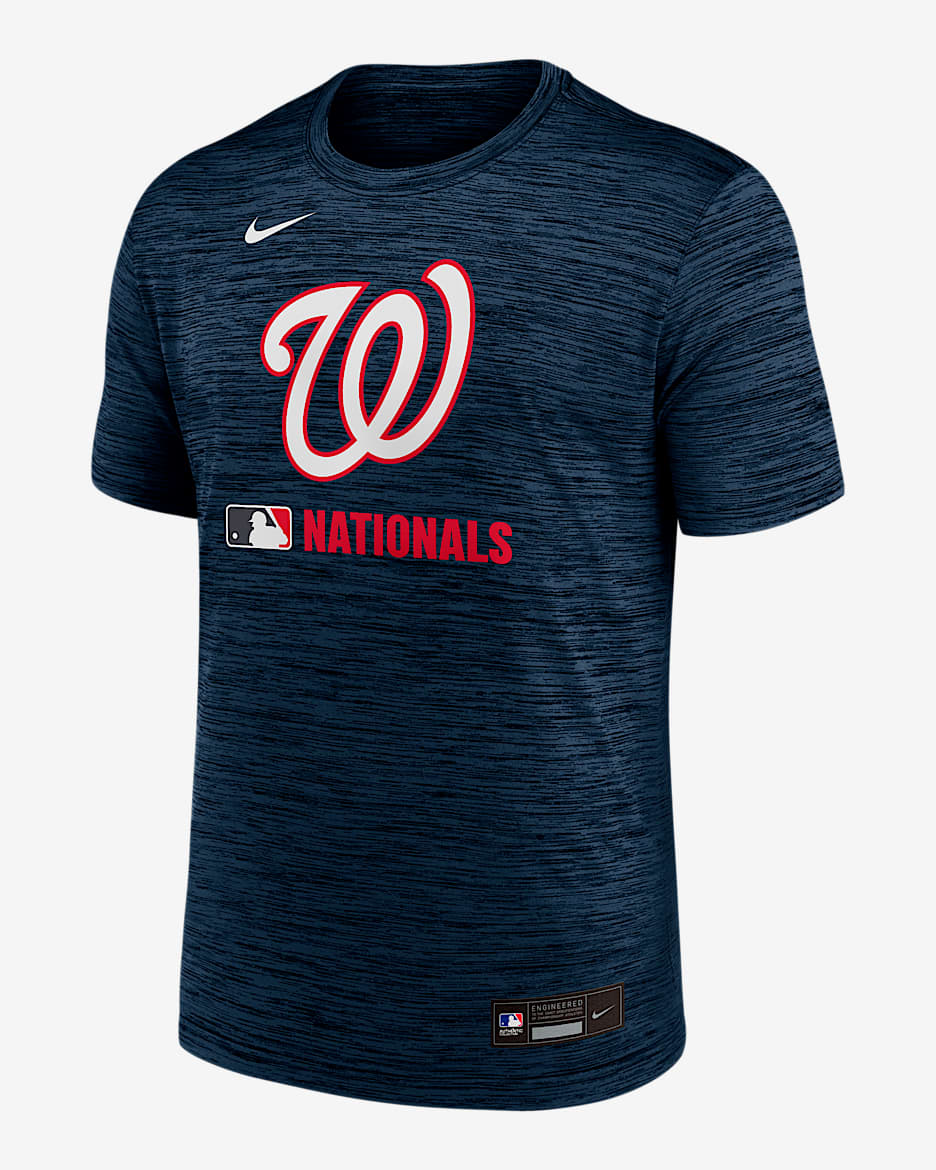 Playera Nike Dri-FIT de la MLB para hombre Washington Nationals Authentic Collection Velocity - Azul marino
