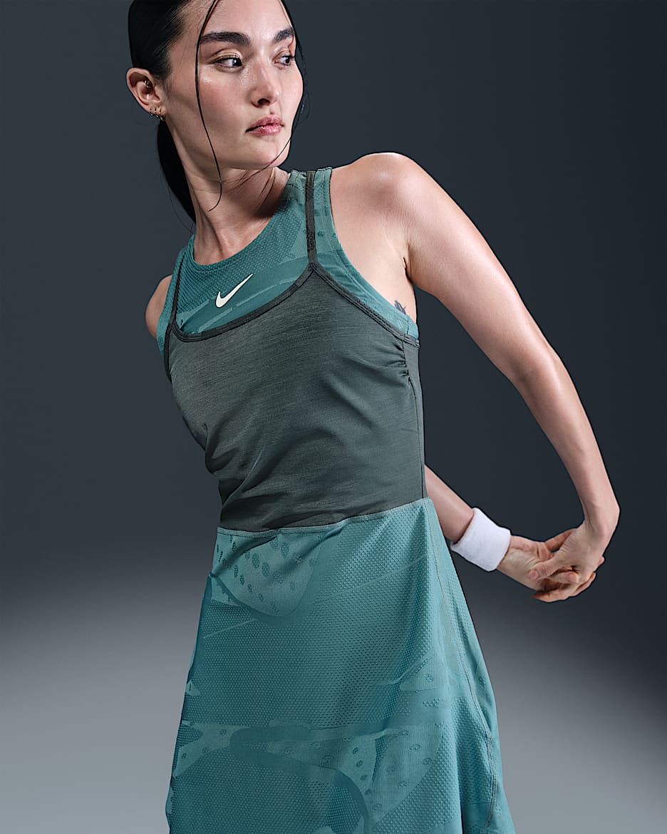 NikeCourt Slam Women's Dress - Mineral Teal/Faded Spruce/High Voltage/White