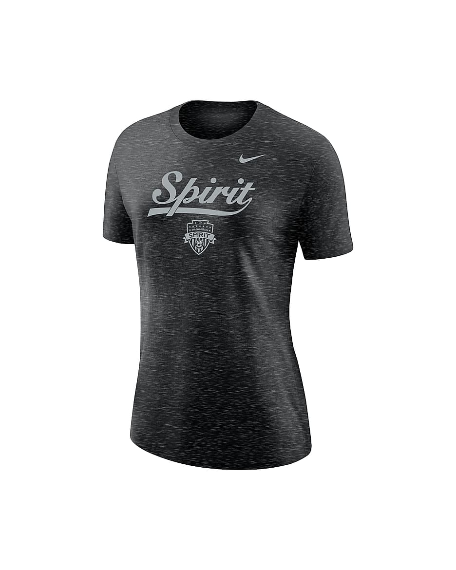 Playera universitaria de fútbol Nike para mujer Washington Spirit - Negro