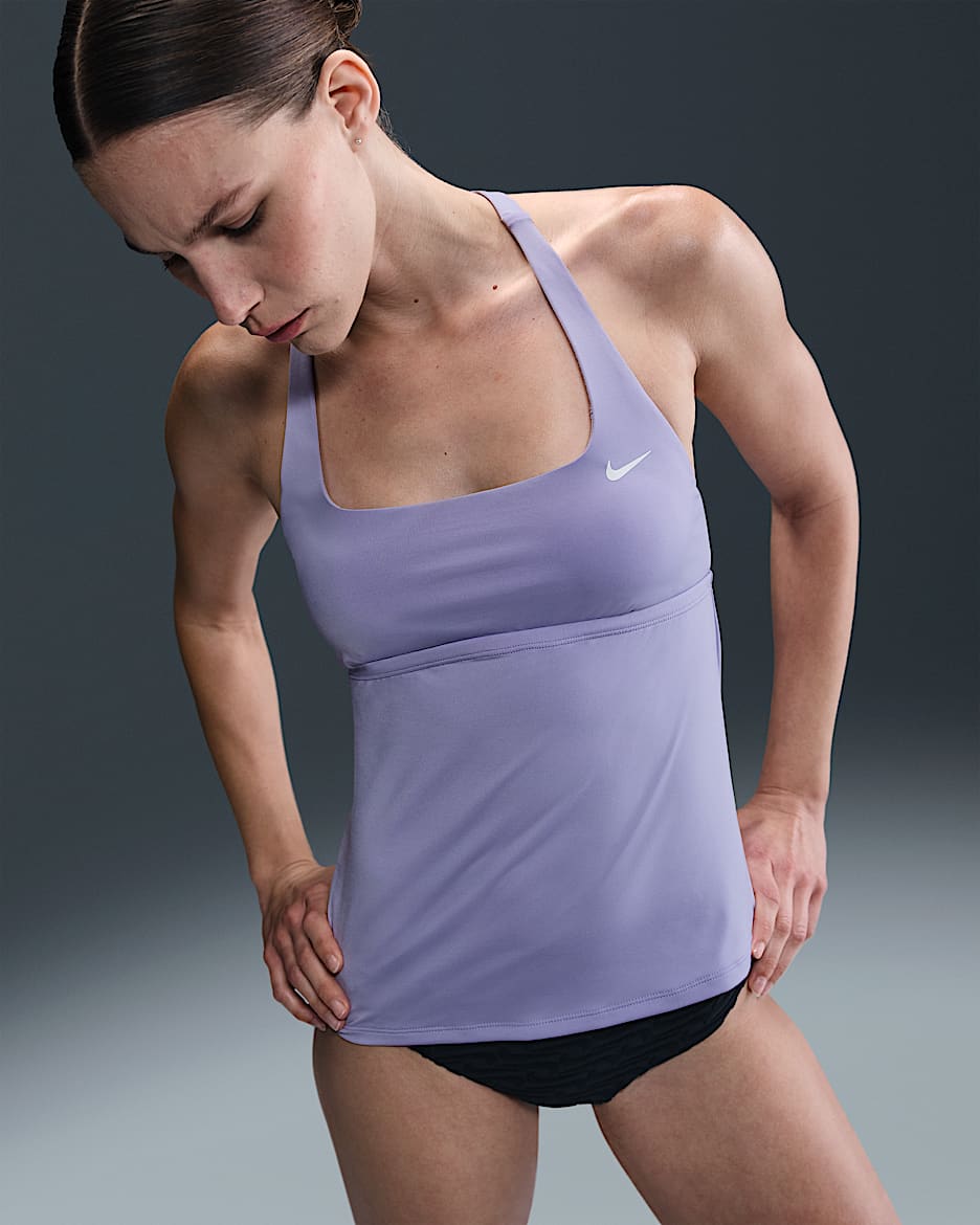Nike Swim Essential Women's Square-Neck Tankini Top - Hydrangeas