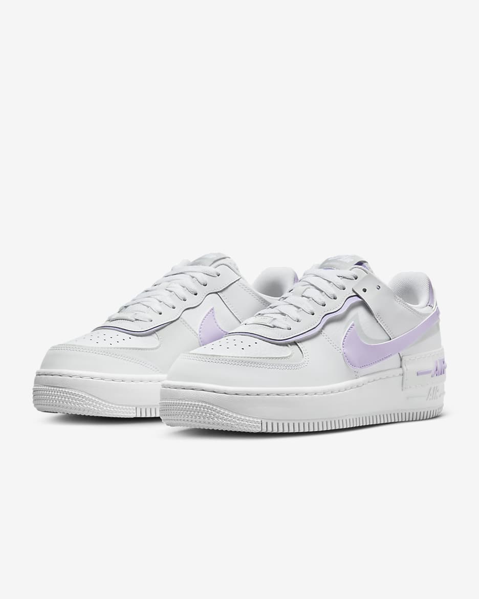 Dámská bota Nike Air Force 1 Shadow - Bílá/Photon Dust/Bílá/Lilac Bloom