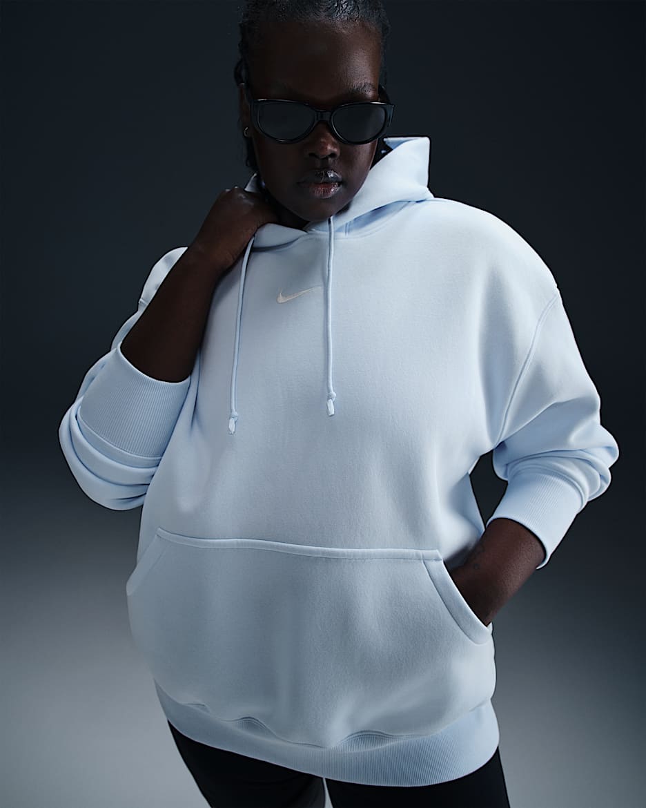 Nike Sportswear Phoenix Fleece Women's Oversized Pullover Hoodie (Plus Size) - Blue Tint/Sail