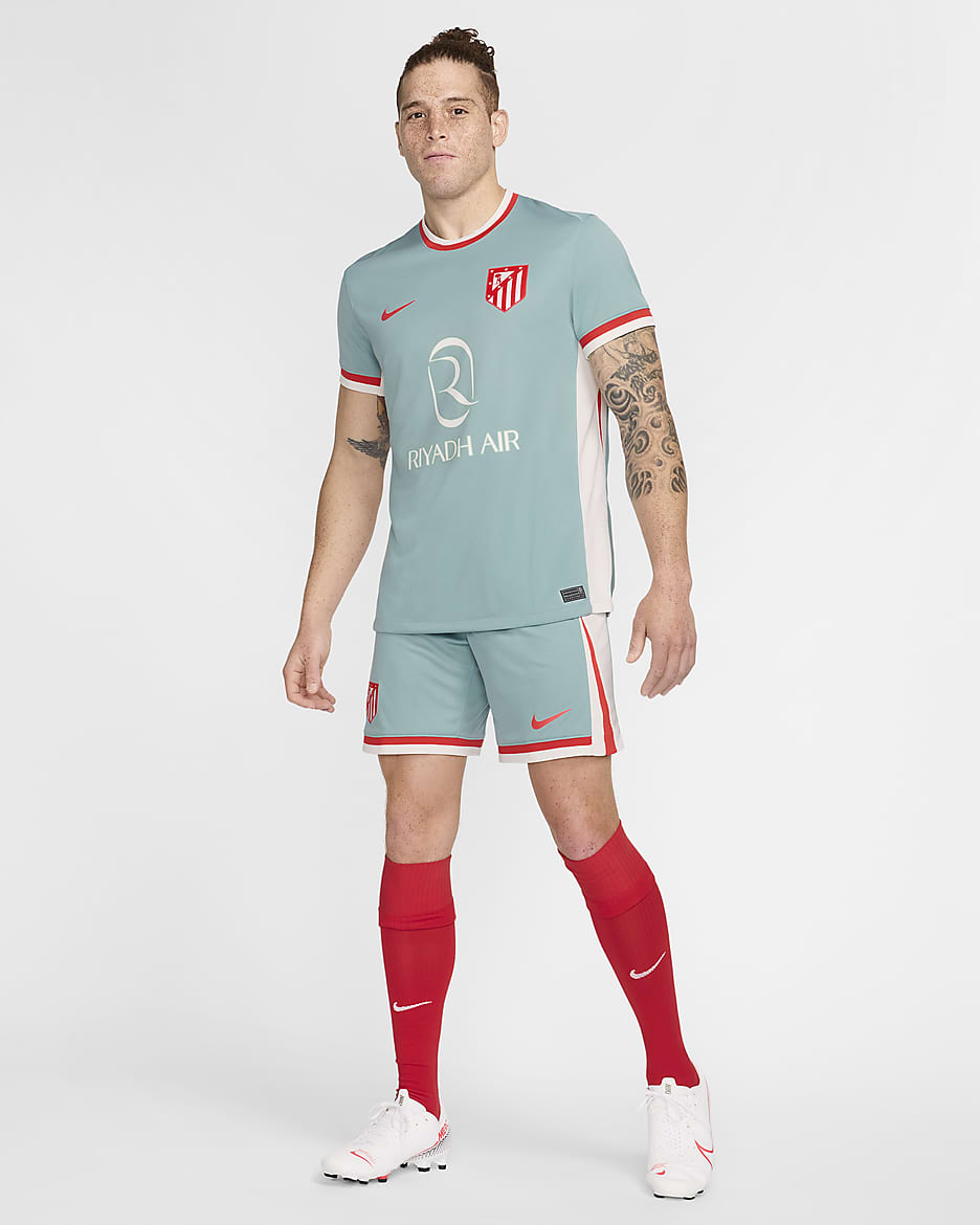 Atlético Madrid 2024/25 Stadium (bortedrakt) Nike Dri-FIT Replica fotballshorts til herre - Cannon/Phantom/Light Crimson/Light Crimson