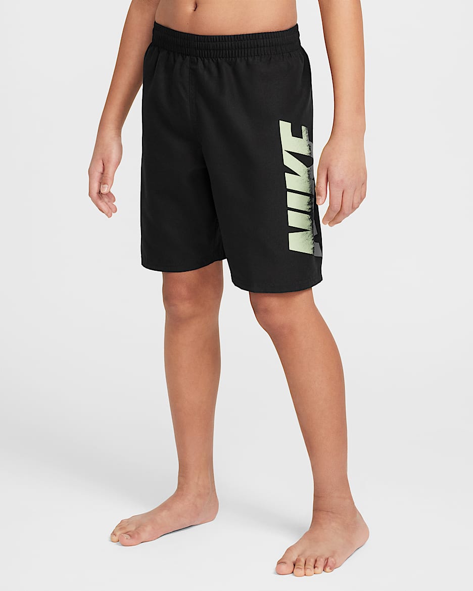Shorts de vóleibol de 18 cm con forro de ropa interior para niño talla grande Nike Swim Breaker - Negro/Volt/Gris azulado/Volt