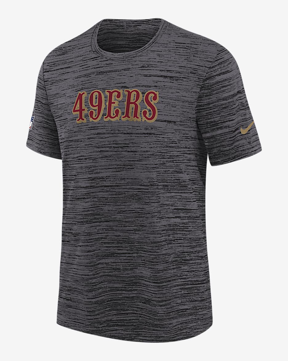 Playera Nike Dri-FIT de la NFL para niños talla grande San Francisco 49ers Rivalry Sideline Velocity - Negro