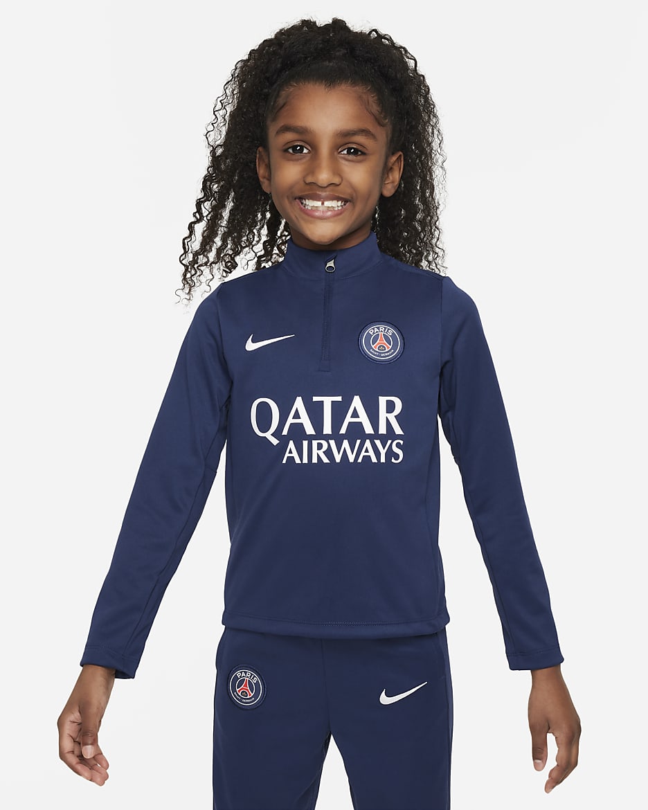 Fotbollsträningströja Paris Saint-Germain Academy Pro Nike för barn - Midnight Navy/Vit