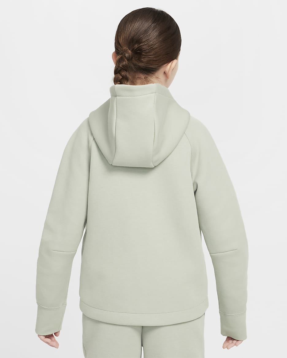 Sweat à capuche et zip Nike Sportswear Tech Fleece pour ado (fille) - Jade Horizon/Noir/Noir