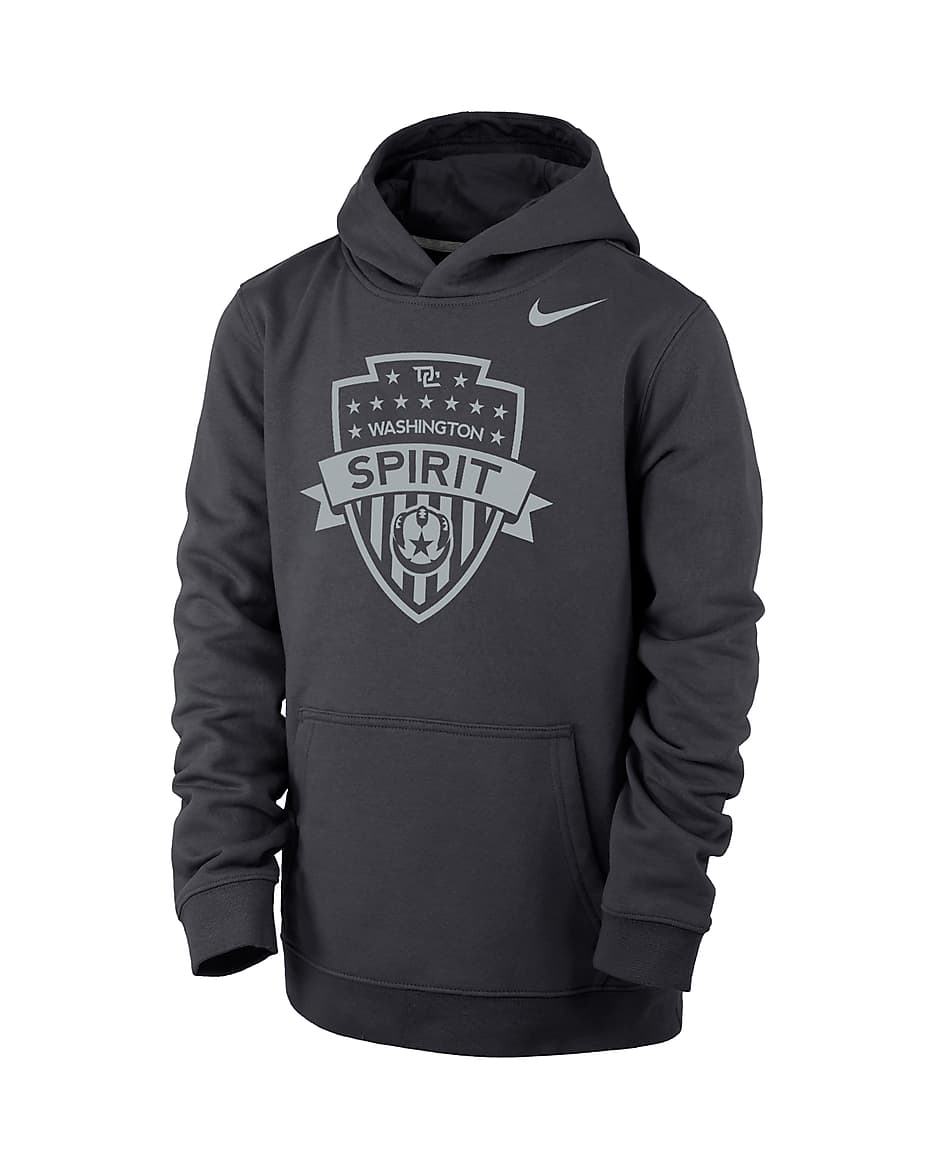 Sudadera con gorro de fútbol Nike para niños talla grande Washington Spirit Club Fleece - Antracita