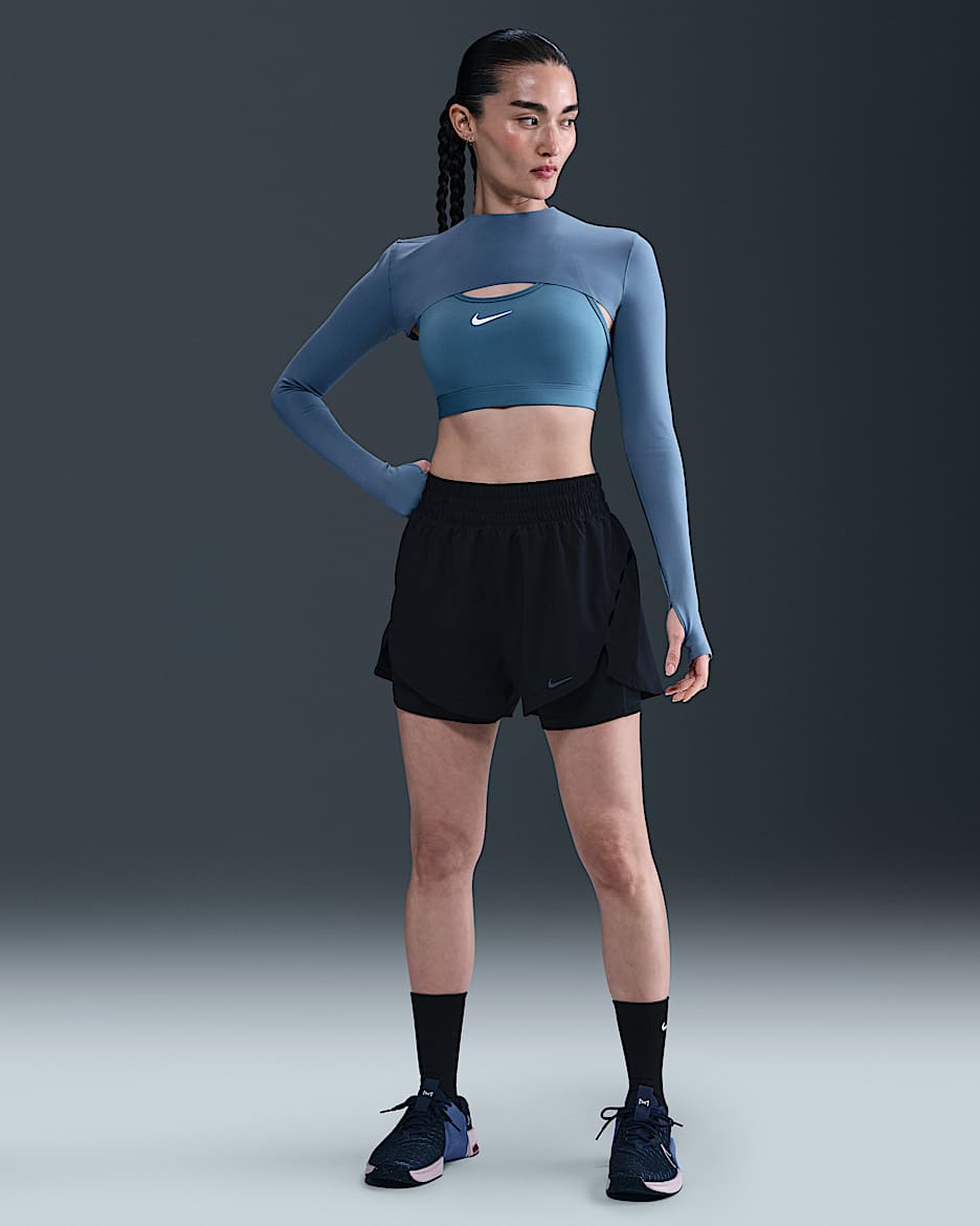 Nike One Women's Dri-FIT 2-in-1 Shorts - Black/Black