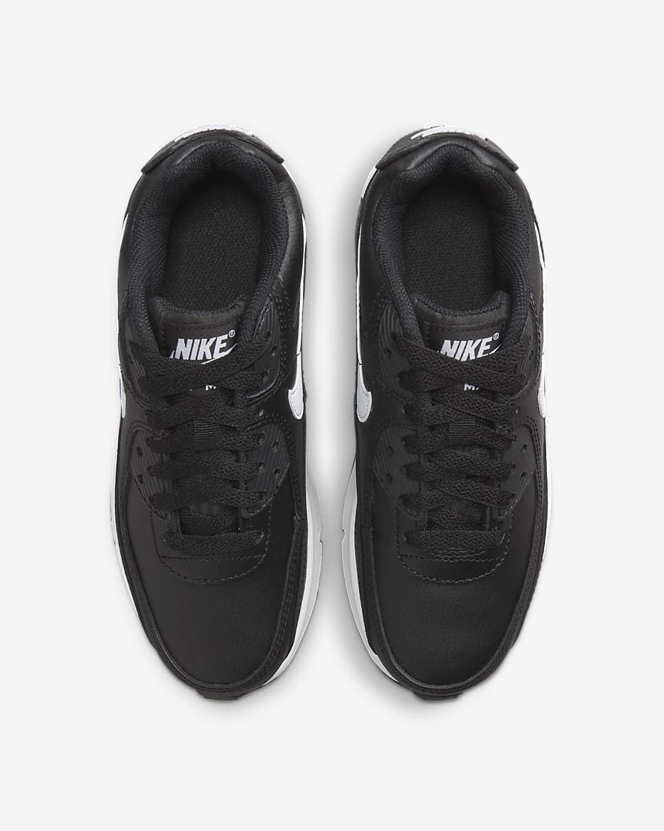 Tenis para niños grandes Nike Air Max 90 - Negro/Negro/Blanco