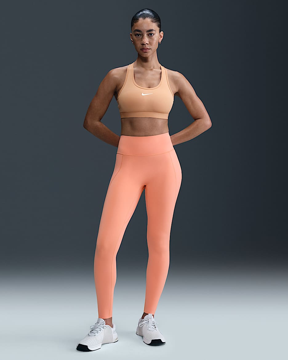 Leggings a tutta lunghezza a vita alta con tasche e sostegno medio Nike Universa – Donna - Apricot Agate/Healing Orange/Healing Orange