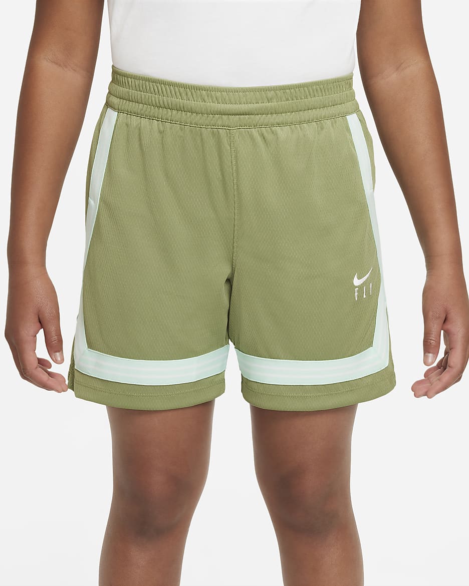 Nike Dri-FIT Fly Crossover Big Kids' (Girls') Basketball Shorts (Extended Size) - Alligator/White