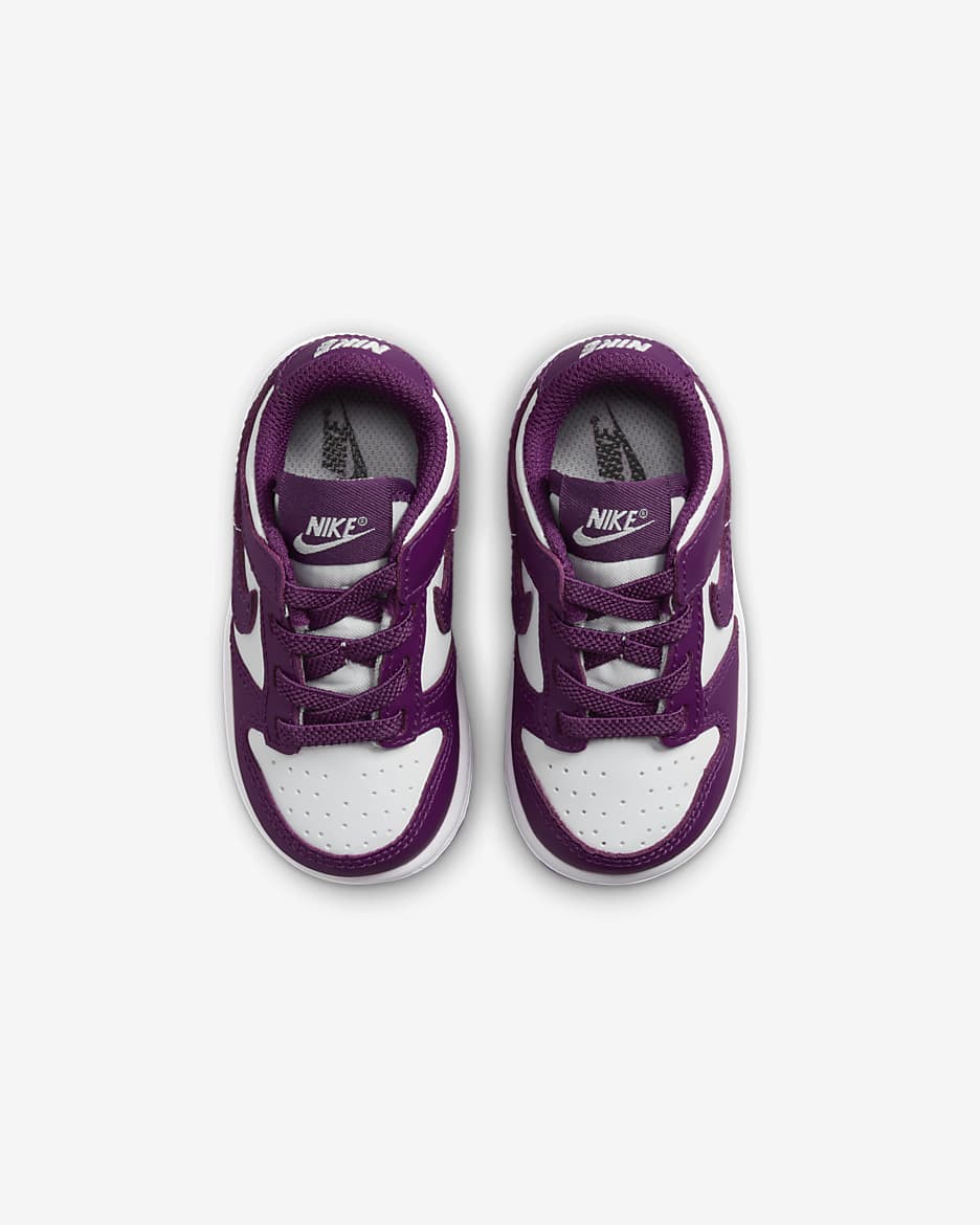 Nike Dunk Low-sko til babyer/småbørn - hvid/hvid/Viotech