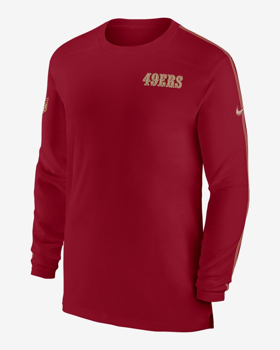 Playera de manga larga Nike Dri-FIT de la NFL para hombre San Francisco 49ers Sideline Coach - Rojo