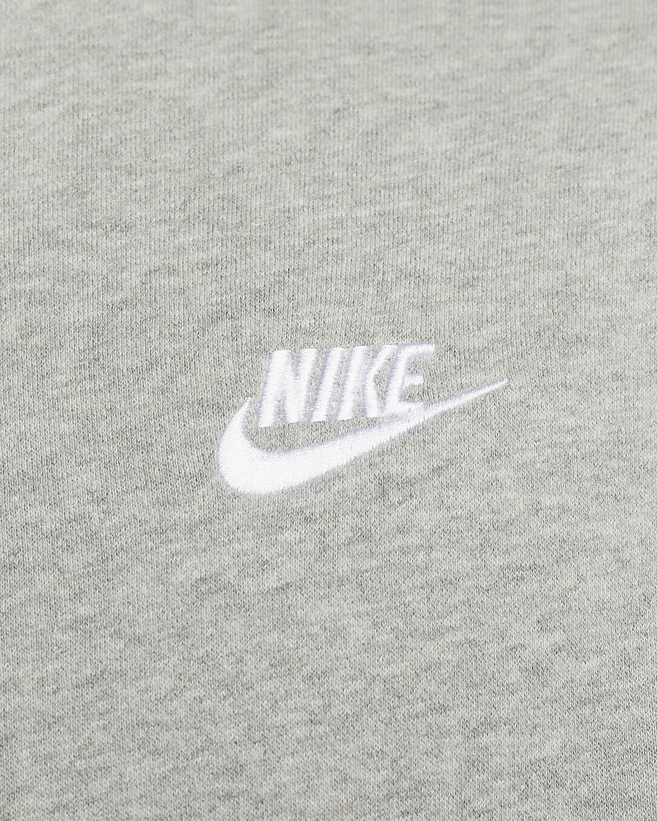 Nike Sportswear Club Fleece belebújós férfi kapucnis pulóver - Dark Grey Heather/Matte Silver/Fehér