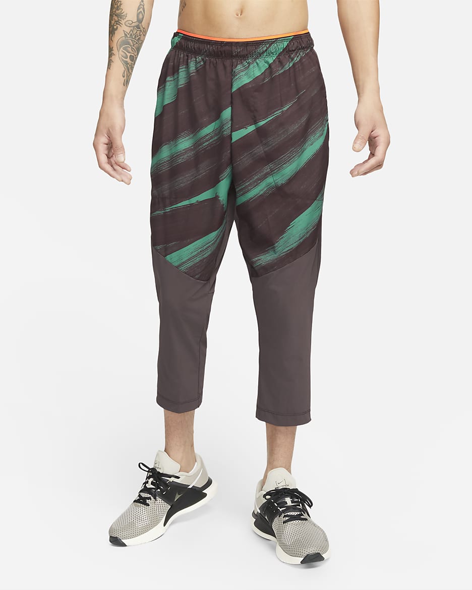 Nike Dri-FIT Sport Clash Men's Woven Training Trousers - Brown Basalt/Rush Orange