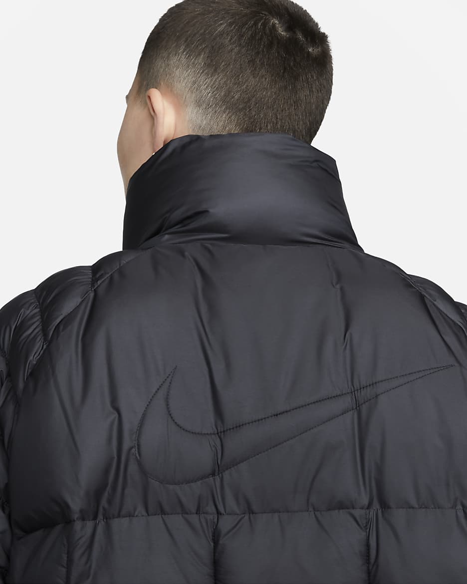 Nike Sportswear Swoosh Puffer PrimaLoft® Therma-FIT Oversize-Parka für Damen - Schwarz/Weiß