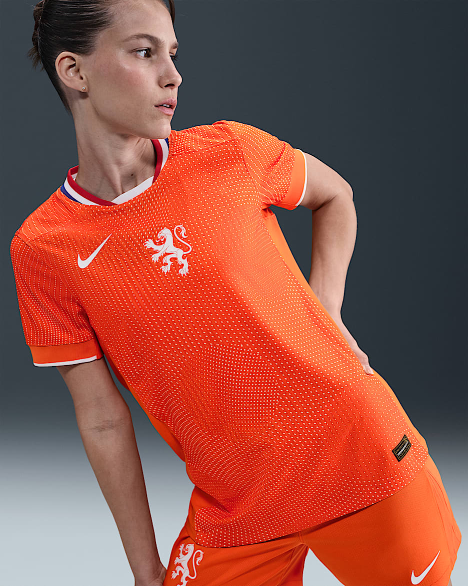 Maglia da calcio autentica Nike Dri-FIT ADV Olanda 2025 Match (squadra femminile) da donna – Home - Safety Orange/Bianco