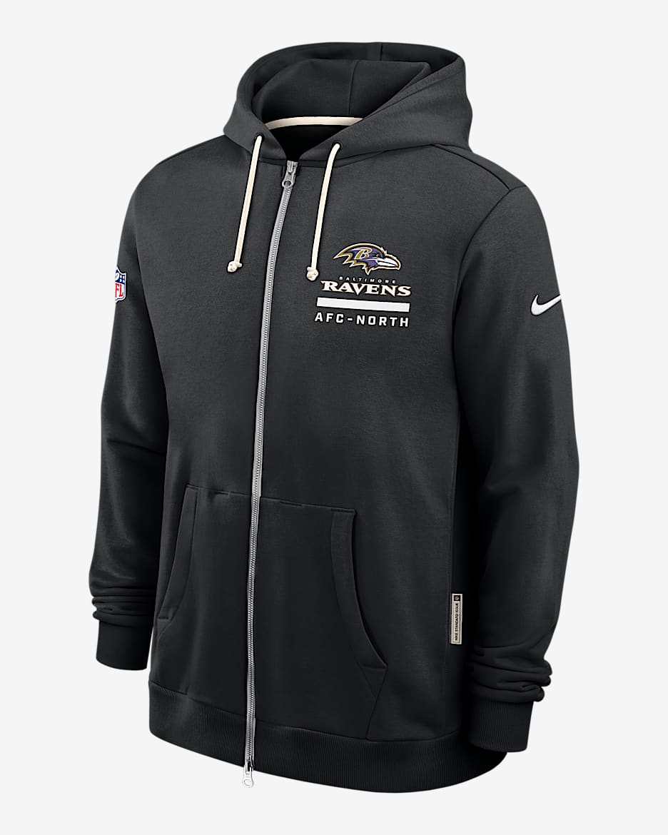 Baltimore Ravens Utility Player Sideline Men's Nike Dri-FIT NFL Full-Zip Hoodie - Black