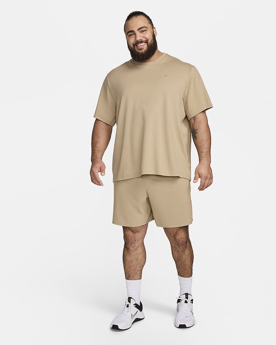 Nike Unlimited Dri-FIT allsidig shorts uten fôr til herre (18 cm) - Khaki/Svart/Khaki