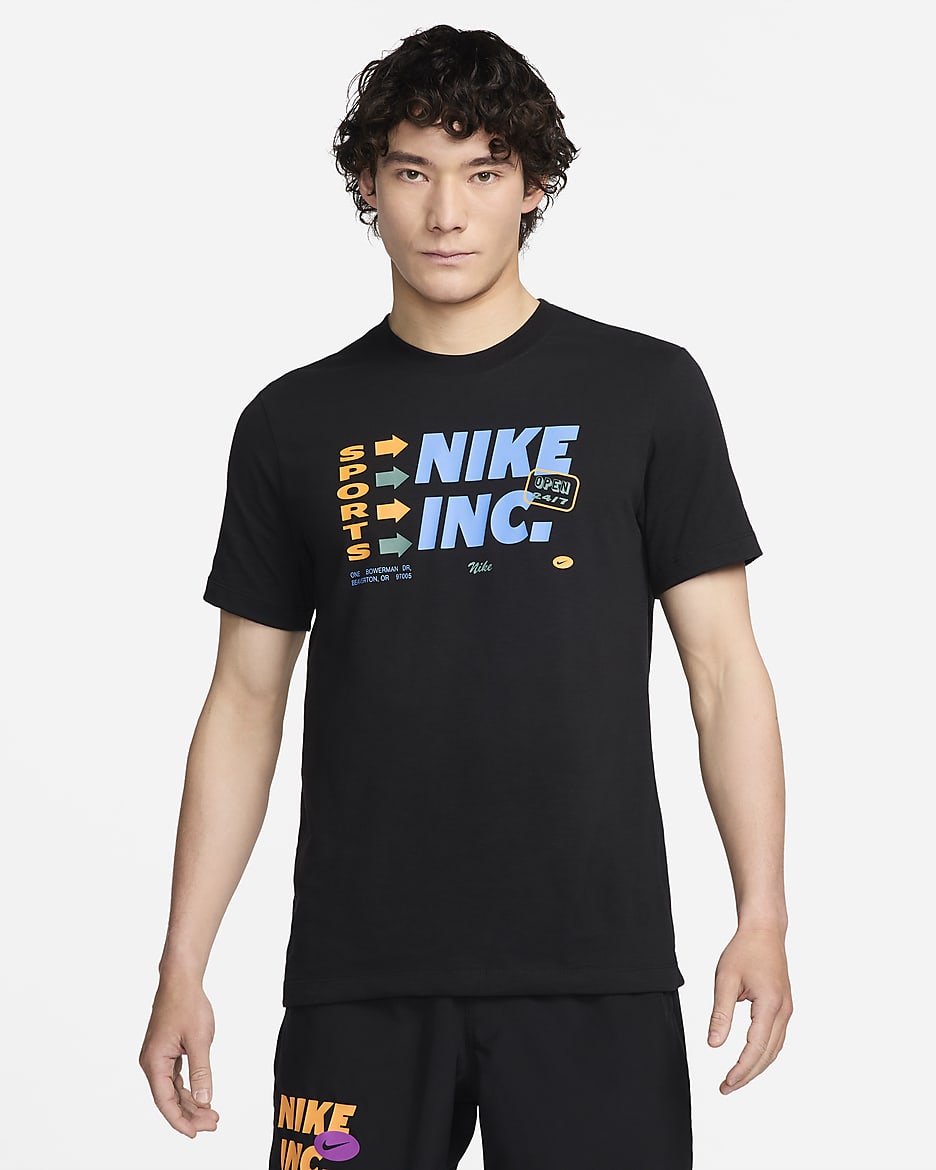 ナイキ メンズ Dri-FIT フィットネス Tシャツ - ブラック