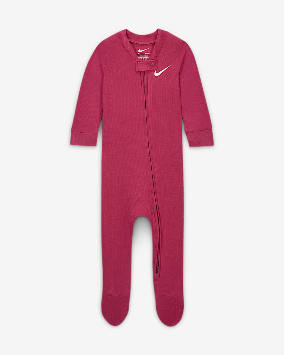 Nike Baby (0-9M) Ribbed Viscose Footed Coverall - Sweet Beet