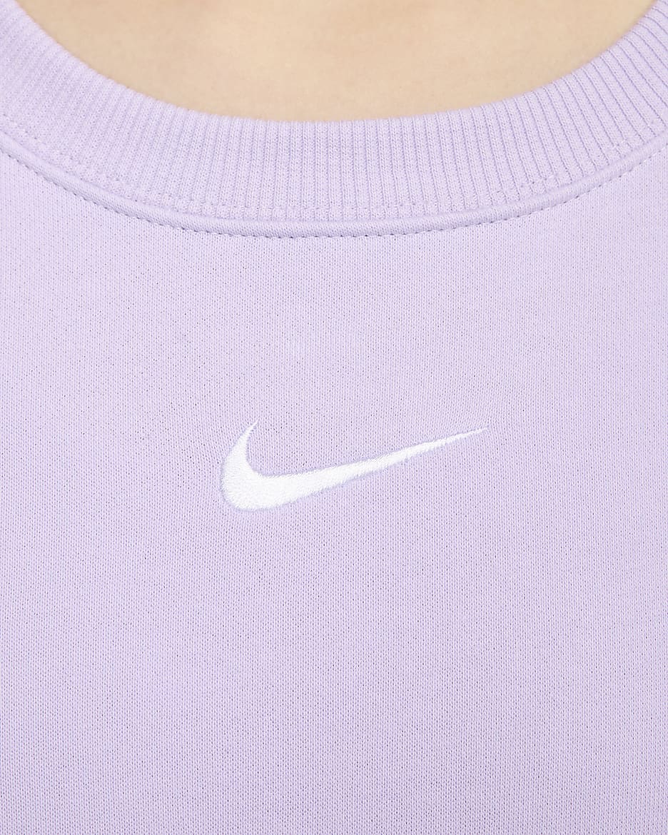 Nike Sportswear Phoenix Fleece Women's Over-Oversized Crew-Neck French Terry Sweatshirt - Violet Mist/White