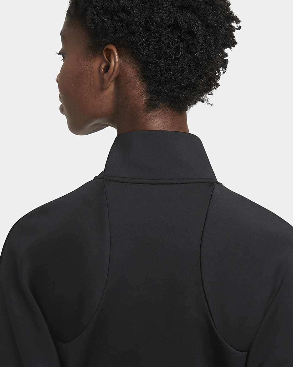 NikeCourt Tennisjacke mit durchgehendem Reißverschluss für Damen - Schwarz/Schwarz