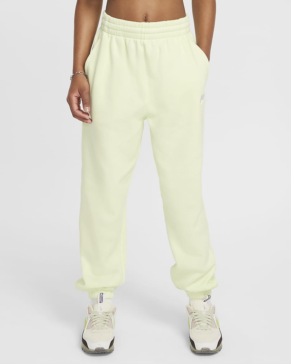 Nike Sportswear Club Fleece Big Kids' Loose Pants - Lime Ice/Lime Ice/White