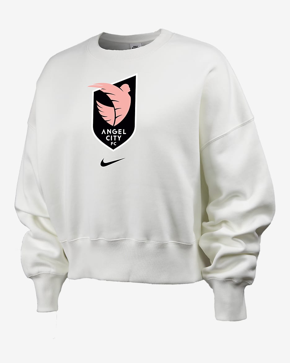 Sudadera de cuello redondo Nike de la NWSL para mujer Angel City FC Phoenix Fleece - Vela