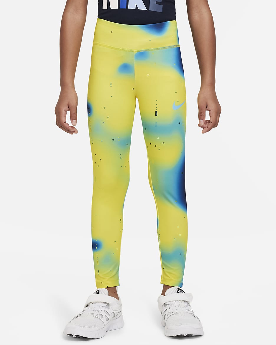 Nike Dri-FIT Sport Leggings Little Kids' Leggings - Opti Yellow