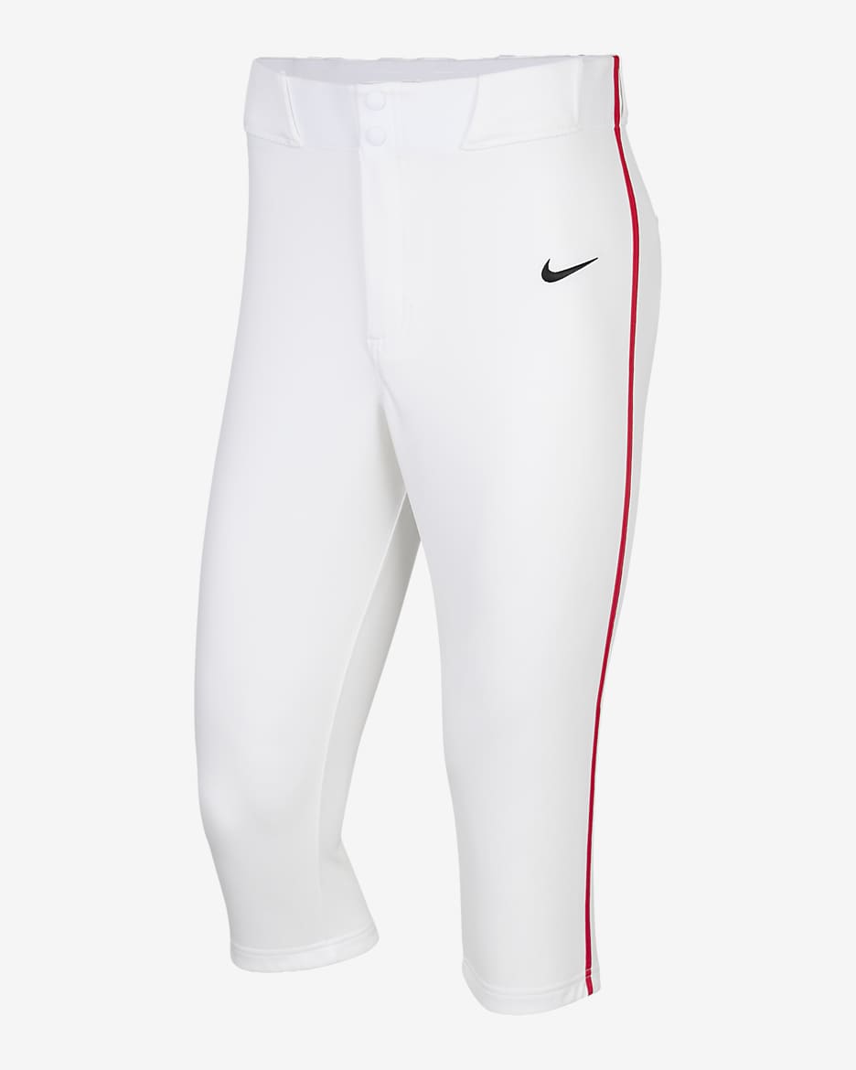 Pants de béisbol entubados de cintura alta para hombre Nike Vapor Select 2 - Blanco/Rojo universitario/Negro