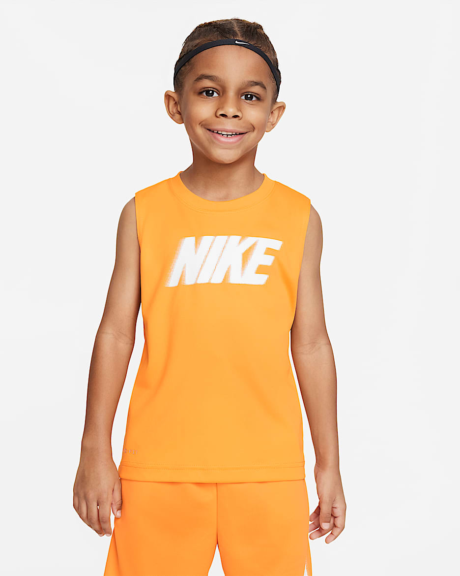 Nike "All Day Play" Dri-FIT Muscle Tee Little Kids' Dri-FIT Tank - Vivid Orange