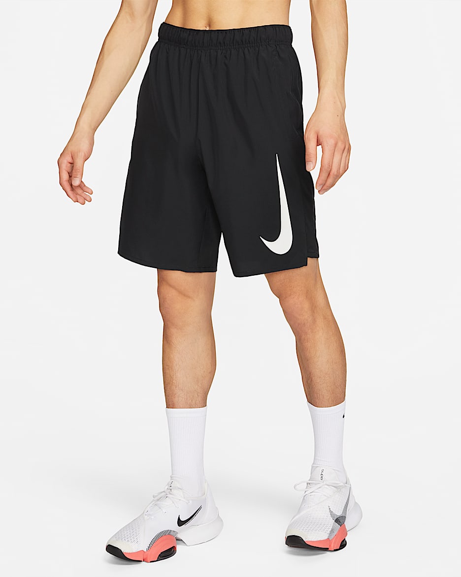 Nike Dri-FIT Challenger Men's 9" Unlined Running Shorts - Black/Black/Black/White