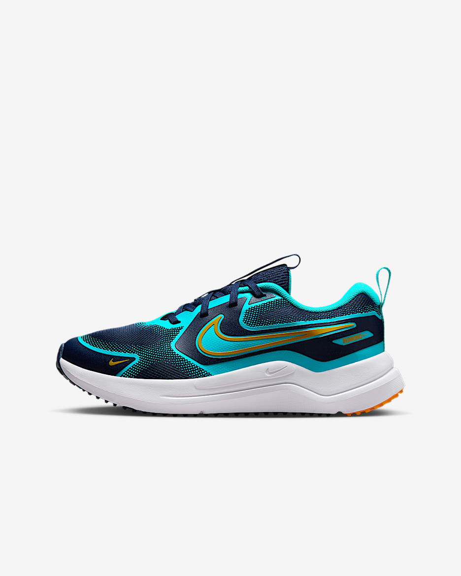 Nike Cosmic Runner Big Kids' Road Running Shoes - Midnight Navy/Dusty Cactus/White/Orange Peel