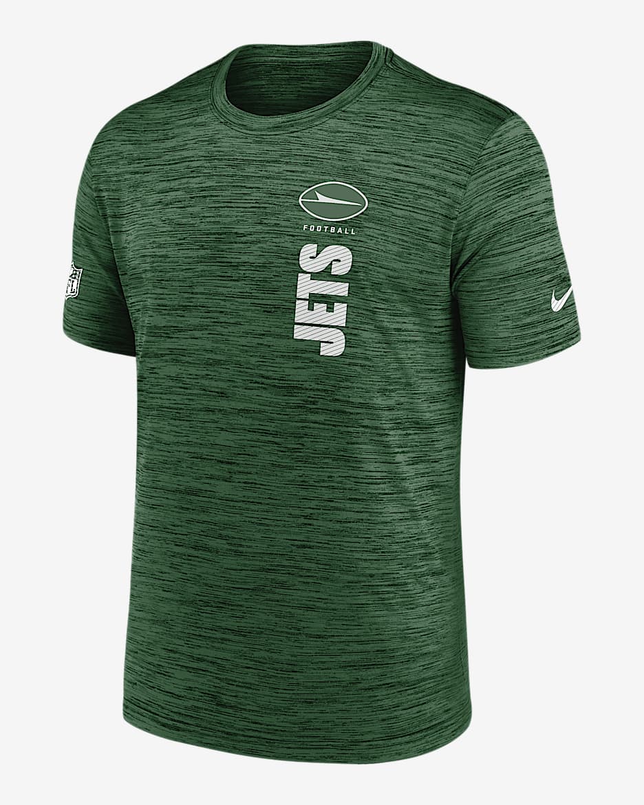 New York Jets Sideline Velocity Nike NFL-herenshirt met Dri-FIT - Sport Green