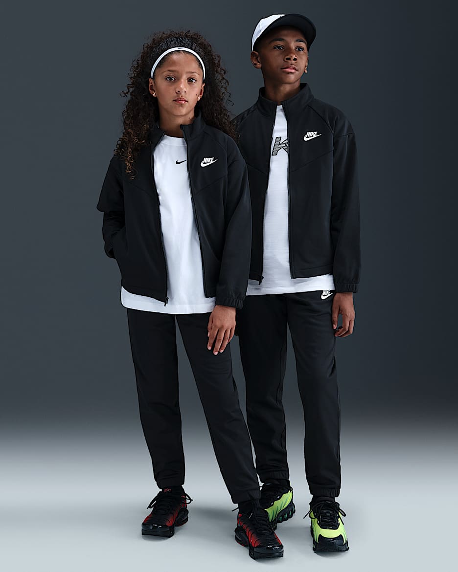 Nike Sportswear Big Kids' Dri-FIT Tracksuit - Black/Black/White