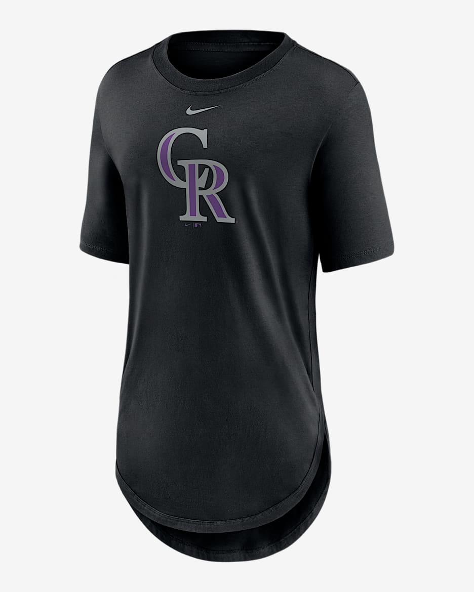 Colorado Rockies Mascot Outline Weekend Women's Nike MLB T-Shirt - Black
